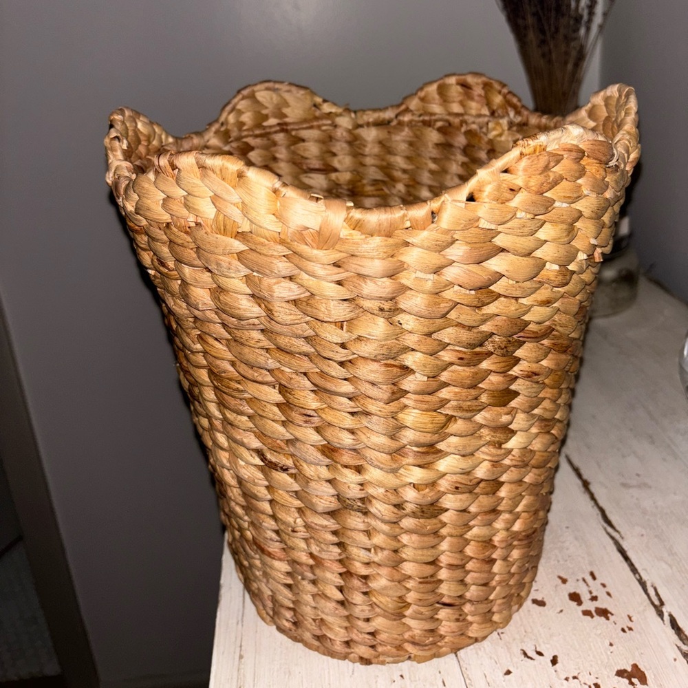 Studio McGee Woven Basket with Scalloped Edge